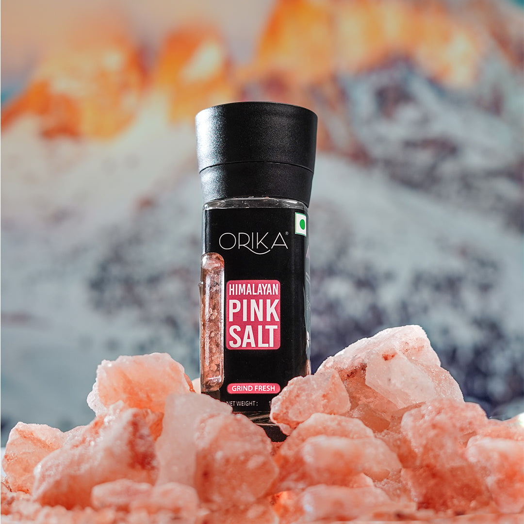 Himalayan Pink Salt Grinder, 100gm - Orika Spices India