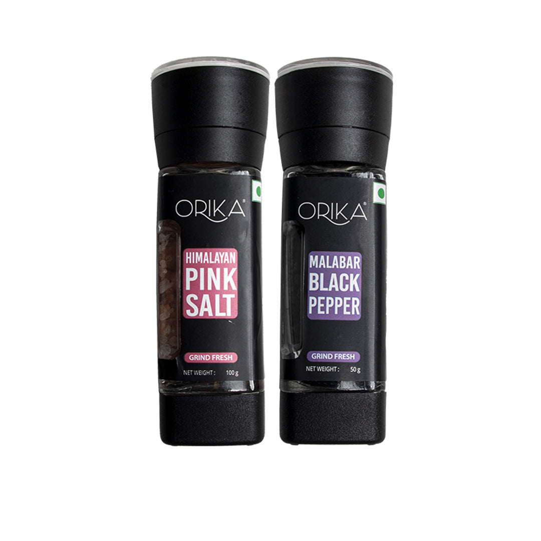 Pink Salt & Black Pepper Table Combo - Orika Spices India