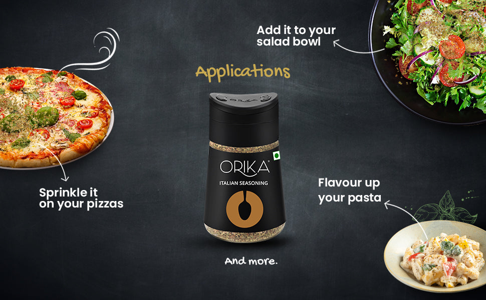 Italian Table Combo (Buy 2 Italian Seasoning (75 g/each) & Get 1 Red Chilli Flakes (50 g) Free) - Orika Spices India