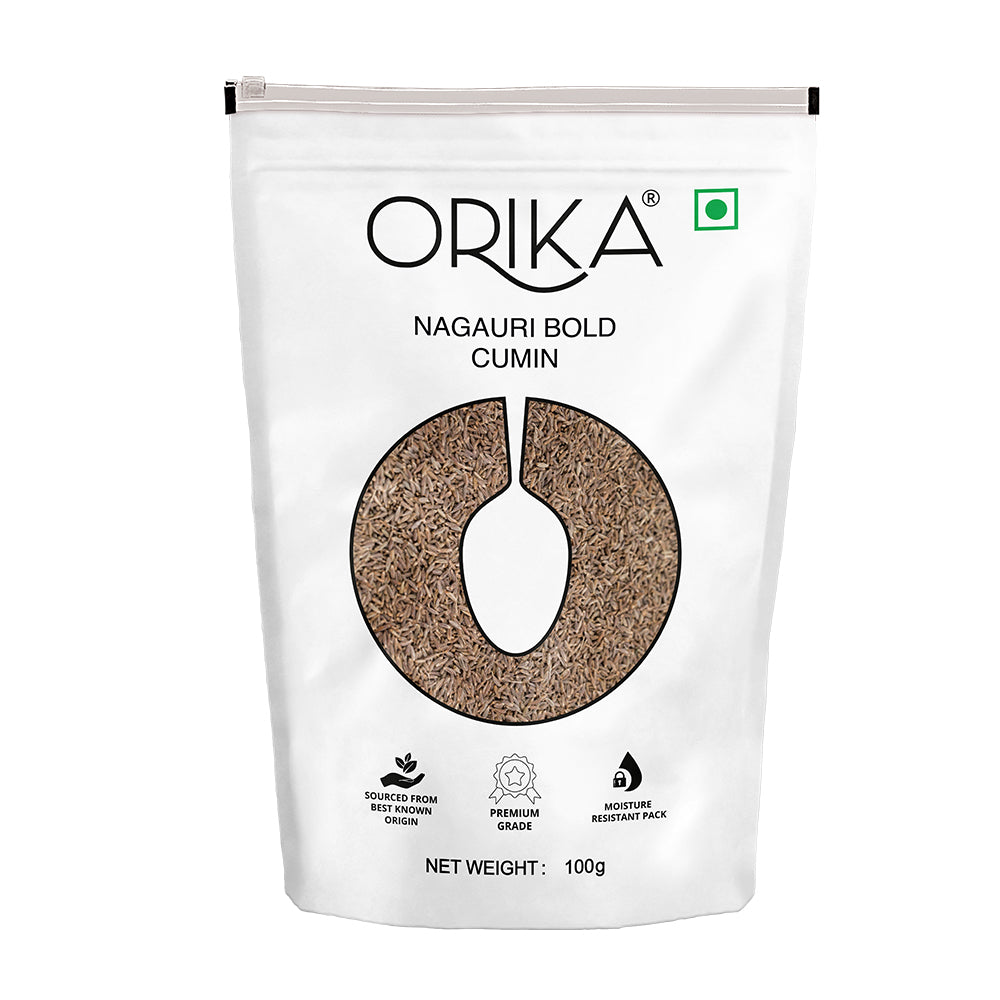 Orika's Nagauri Bold Cumin whole, 100g - Orika Spices India