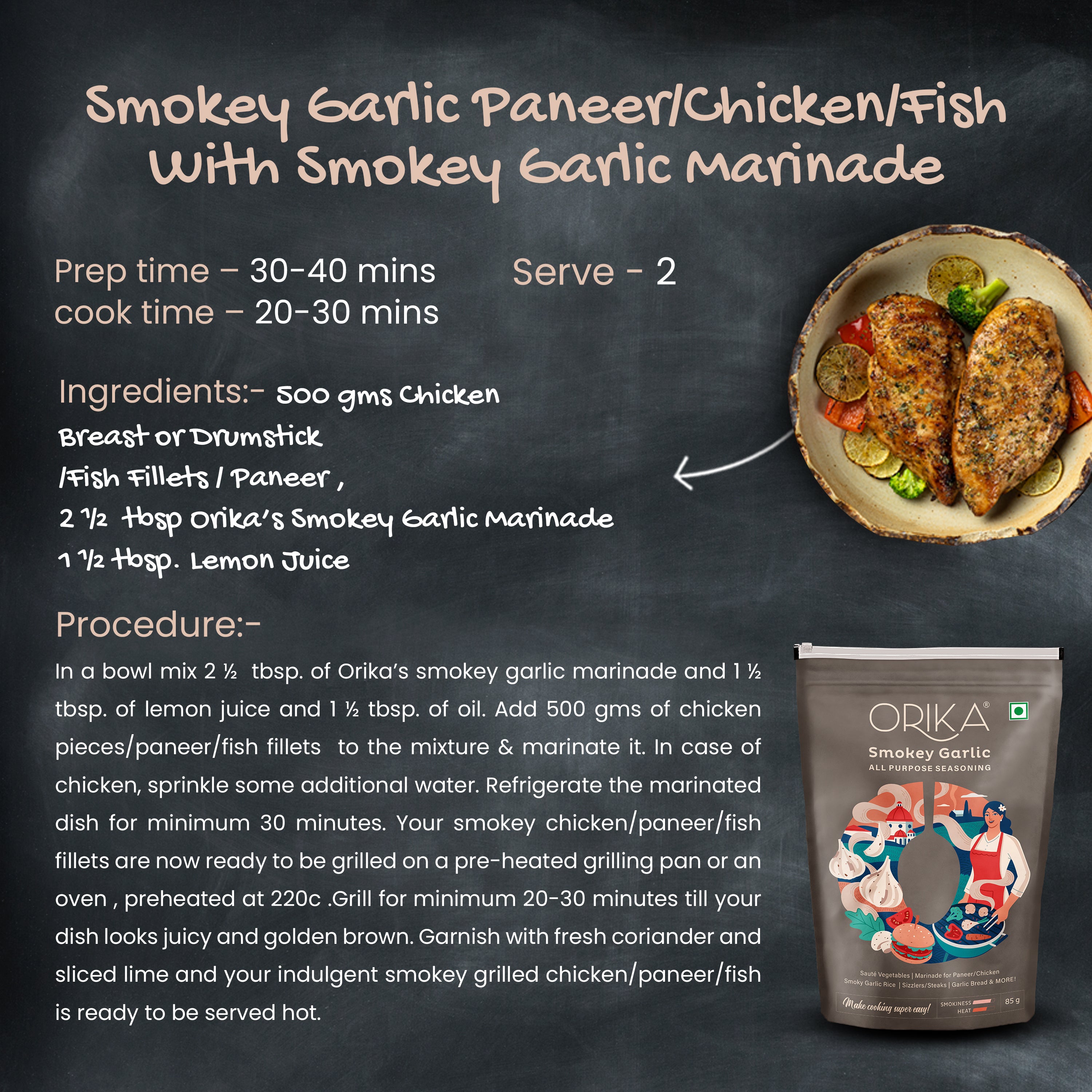 Barbeque Combo, (Tandoori, Smokey & Mint Seasoning), (Pack of 3) - Orika Spices India