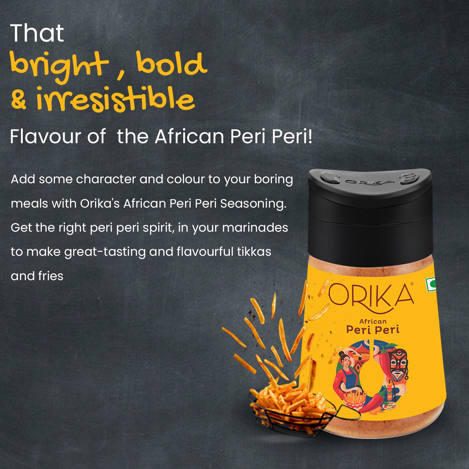 Orika African Peri Peri Sprinkler, 75g - Orika Spices India