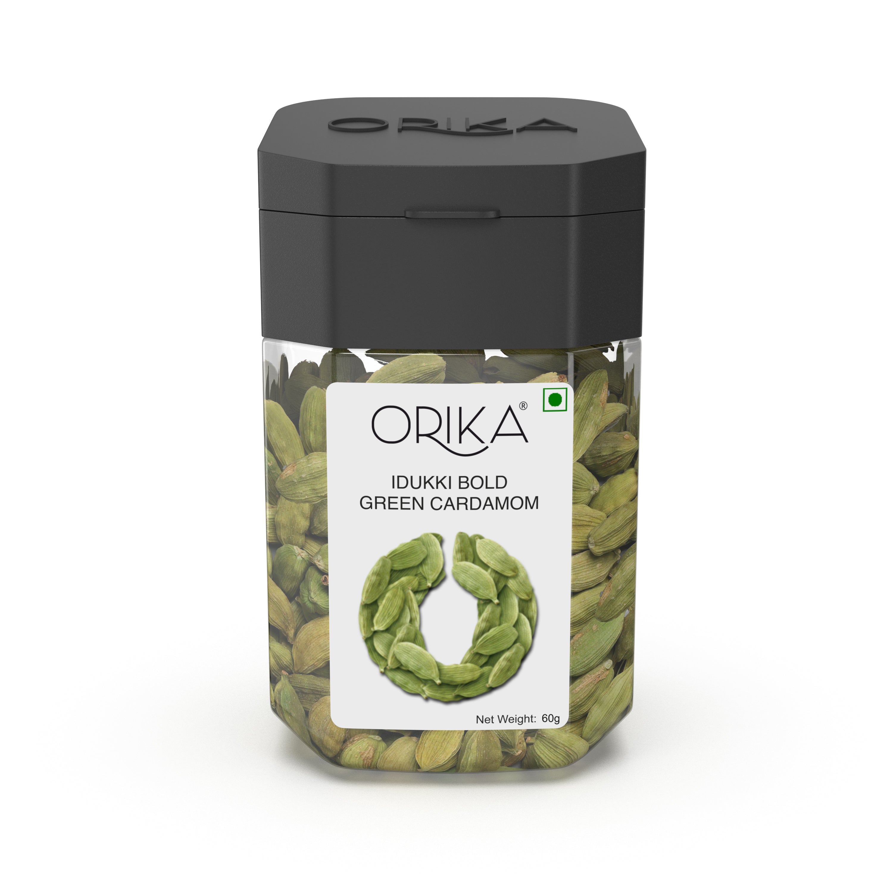 Orika's Idukki Bold Green Cardamom, 60g - Orika Spices India