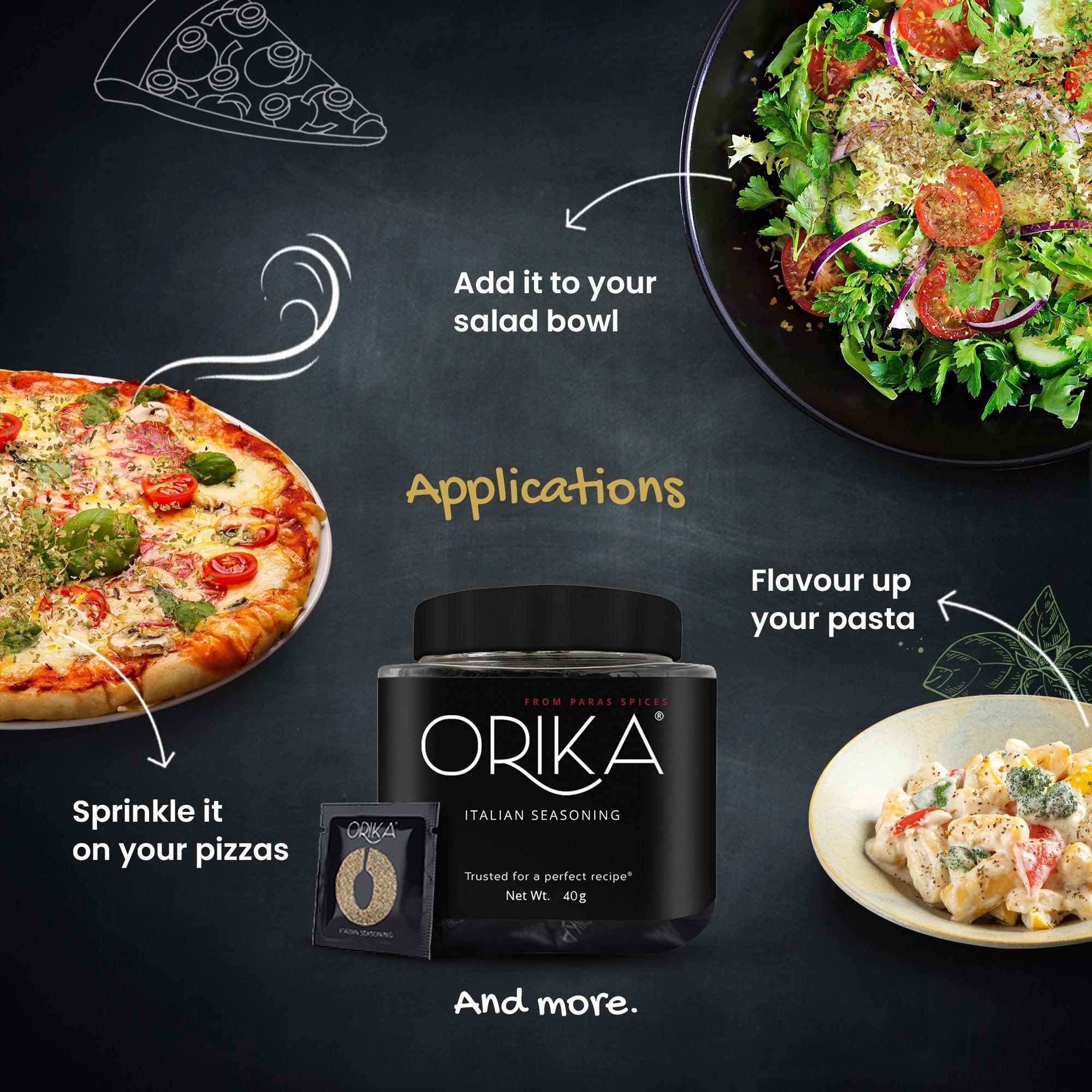 Italian Seasoning Combo, (Pack of 2 Jars, 50 sachets in each jar) - Orika Spices India