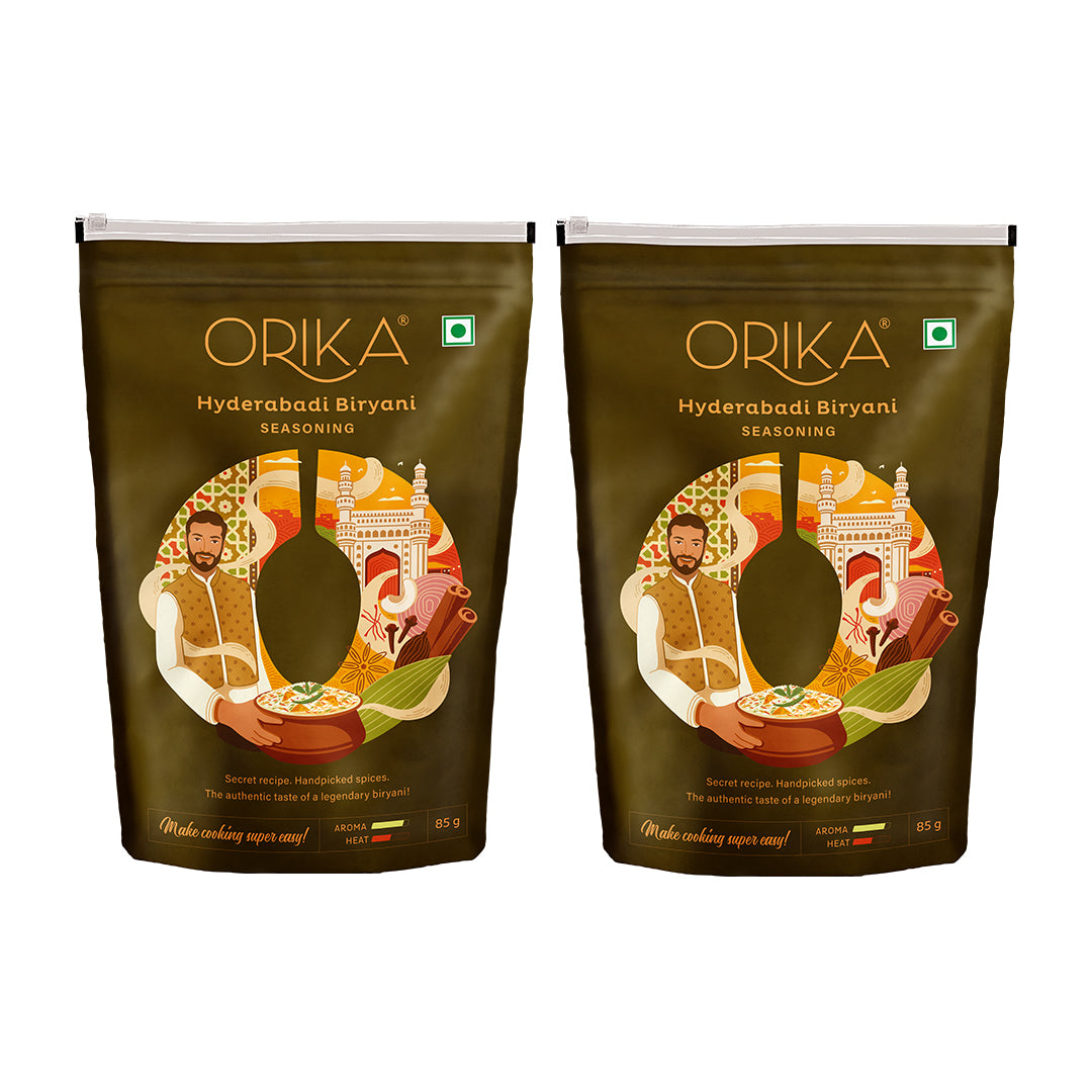 Orika Hyderabadi Biryani, Pack of 2, 85g/each - Orika Spices India