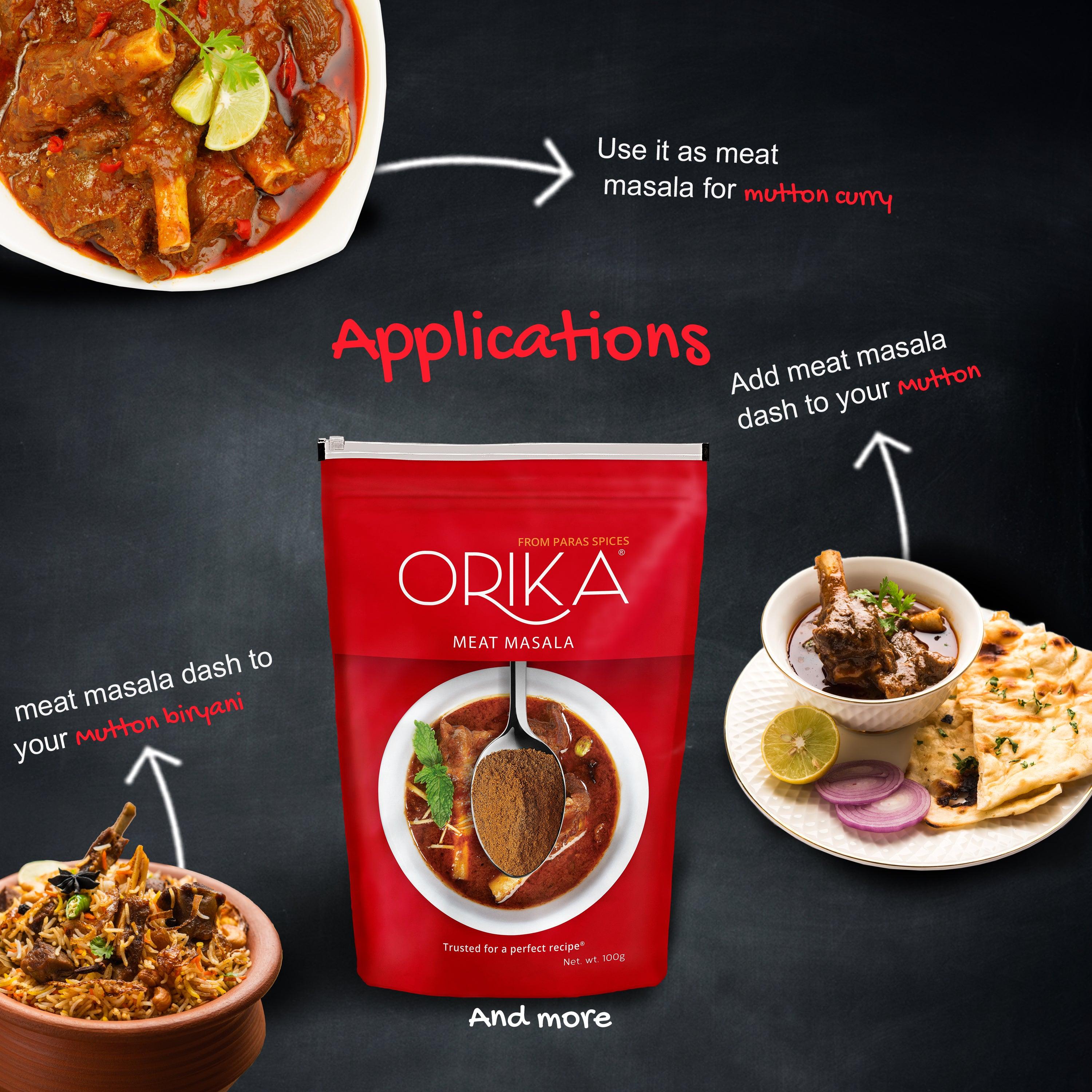 Non Veg Delight Combo, Chicken Masala, Meat Masala, Garam Masala (Pack of 3, 100gms each) - Orika Spices India