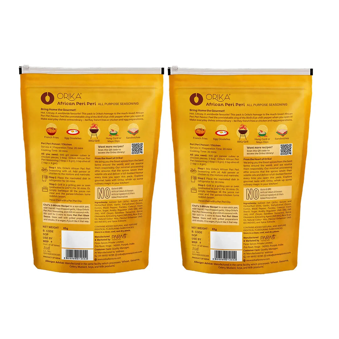 Orika African Peri Peri All Purpose Seasoning, Pack of 2, 85g each - Orika Spices India