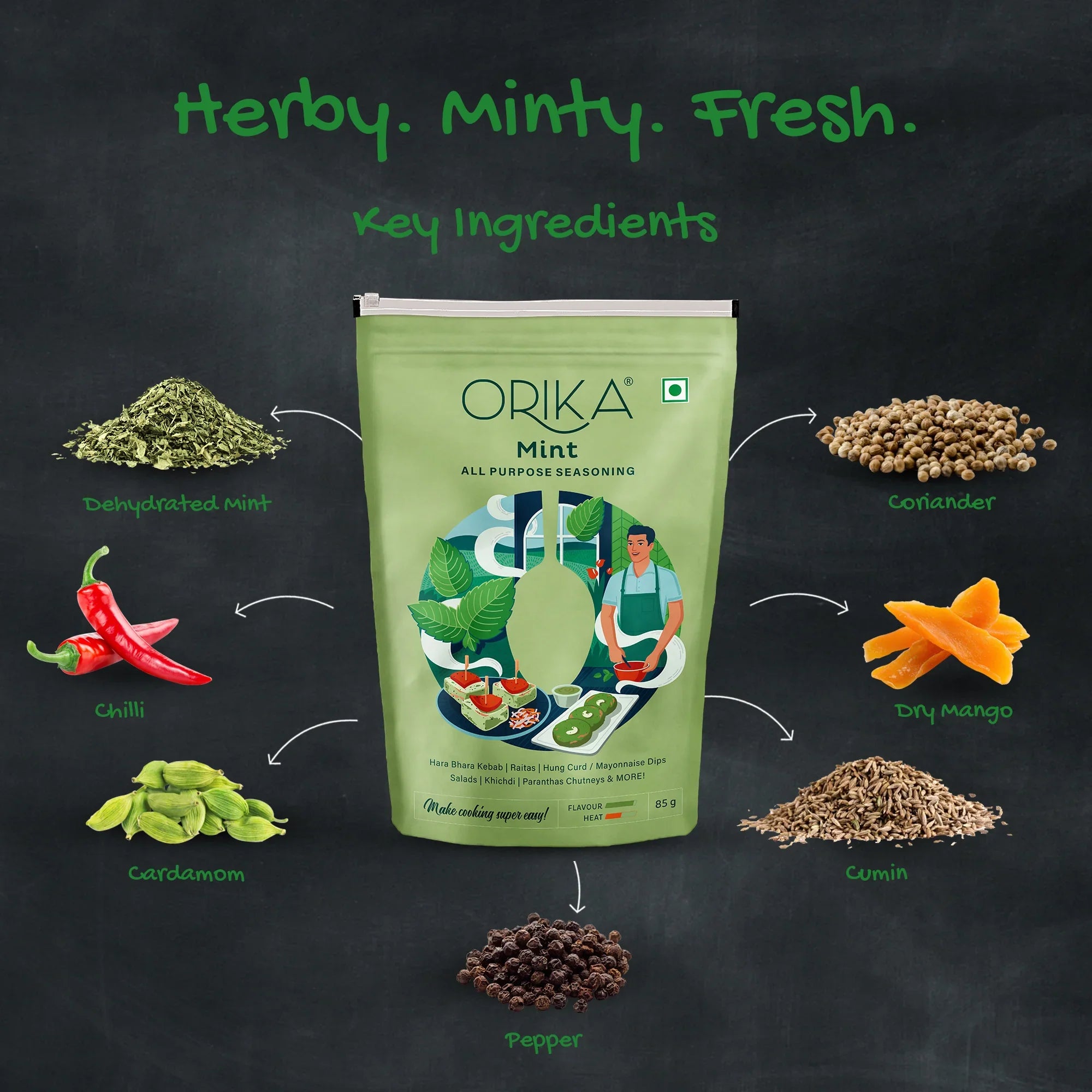 Orika Barbeque Combo, (Tandoori, Smokey & Mint Seasoning), (Pack of 3) - Orika Spices India