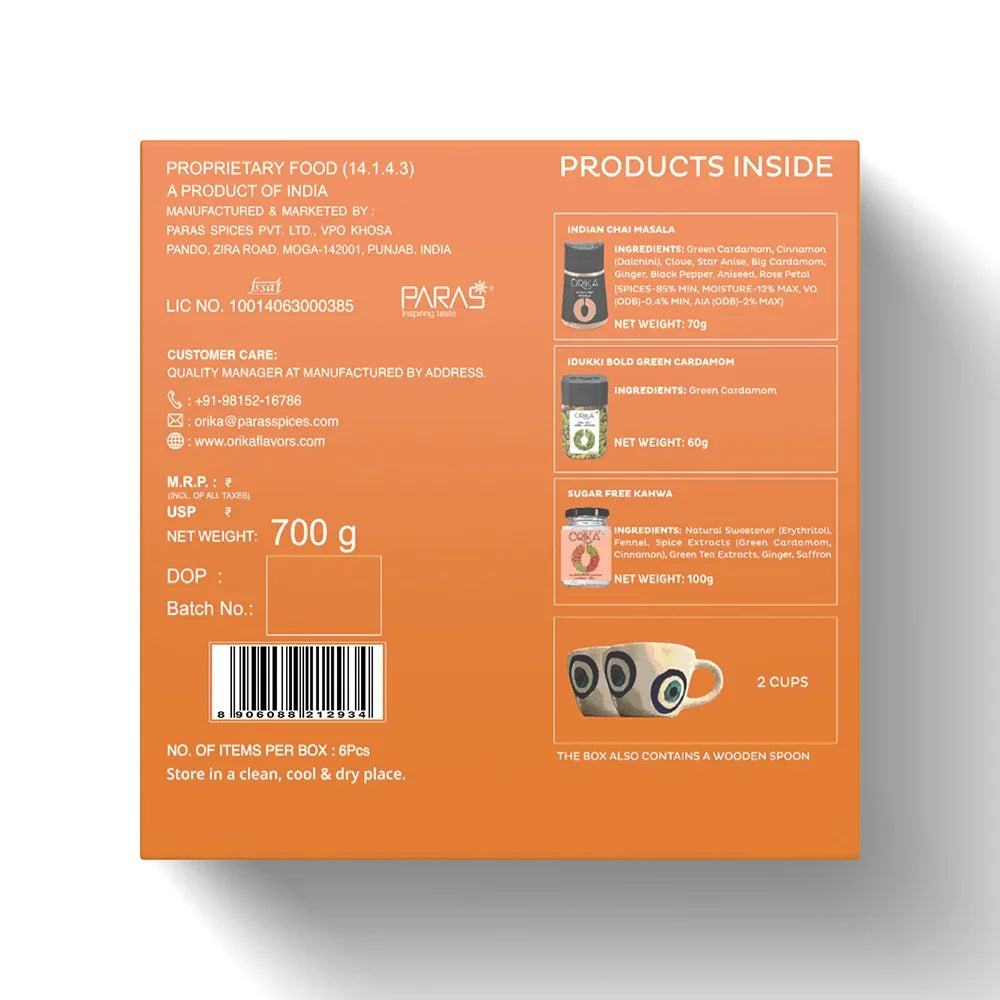 Orika Gift of Warmth Tea Box, 1230g - Orika Spices India