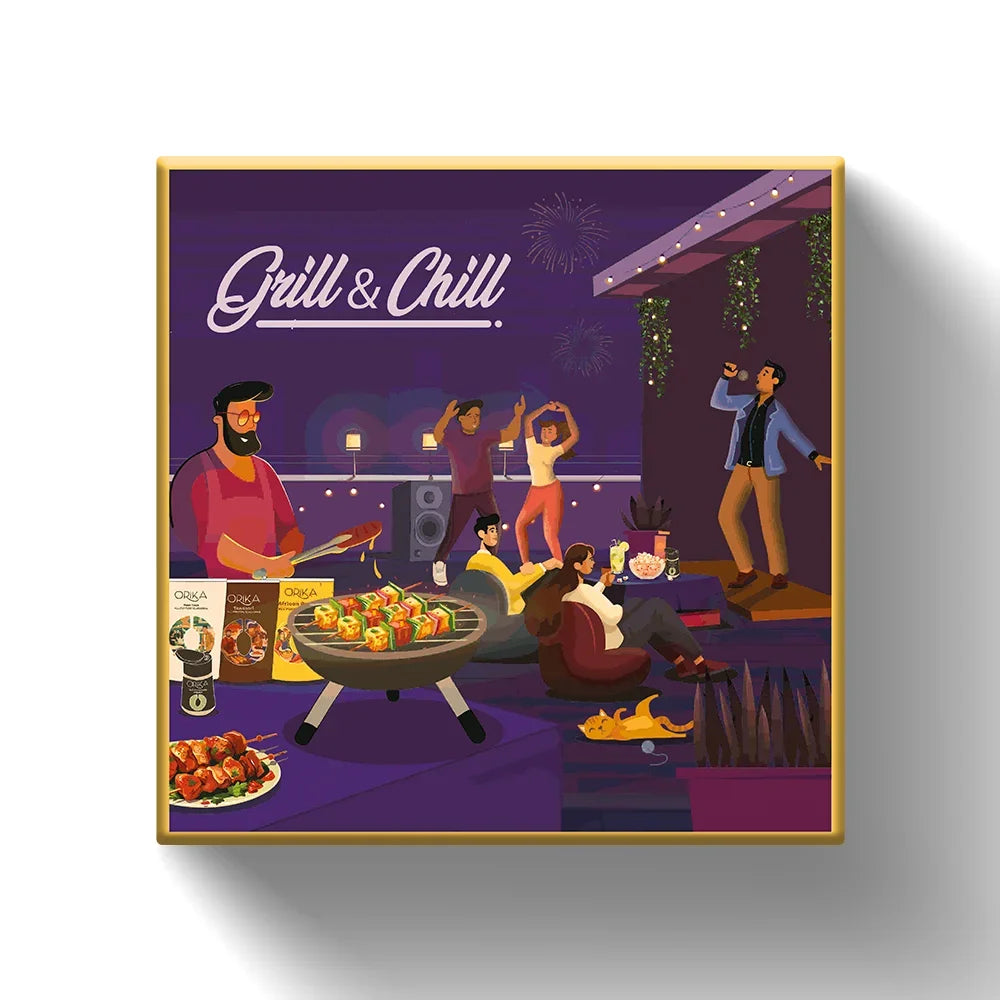 Orika Grill & Chill Portable Barbeque Griller Set with Seasonings/Marinades - Orika Spices India