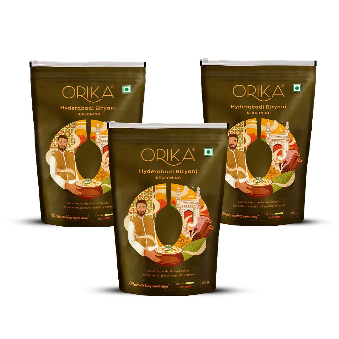 Orika Hyderabadi Biryani Seasoning Combo (Pack of 3, 85gms each) - Orika Spices India
