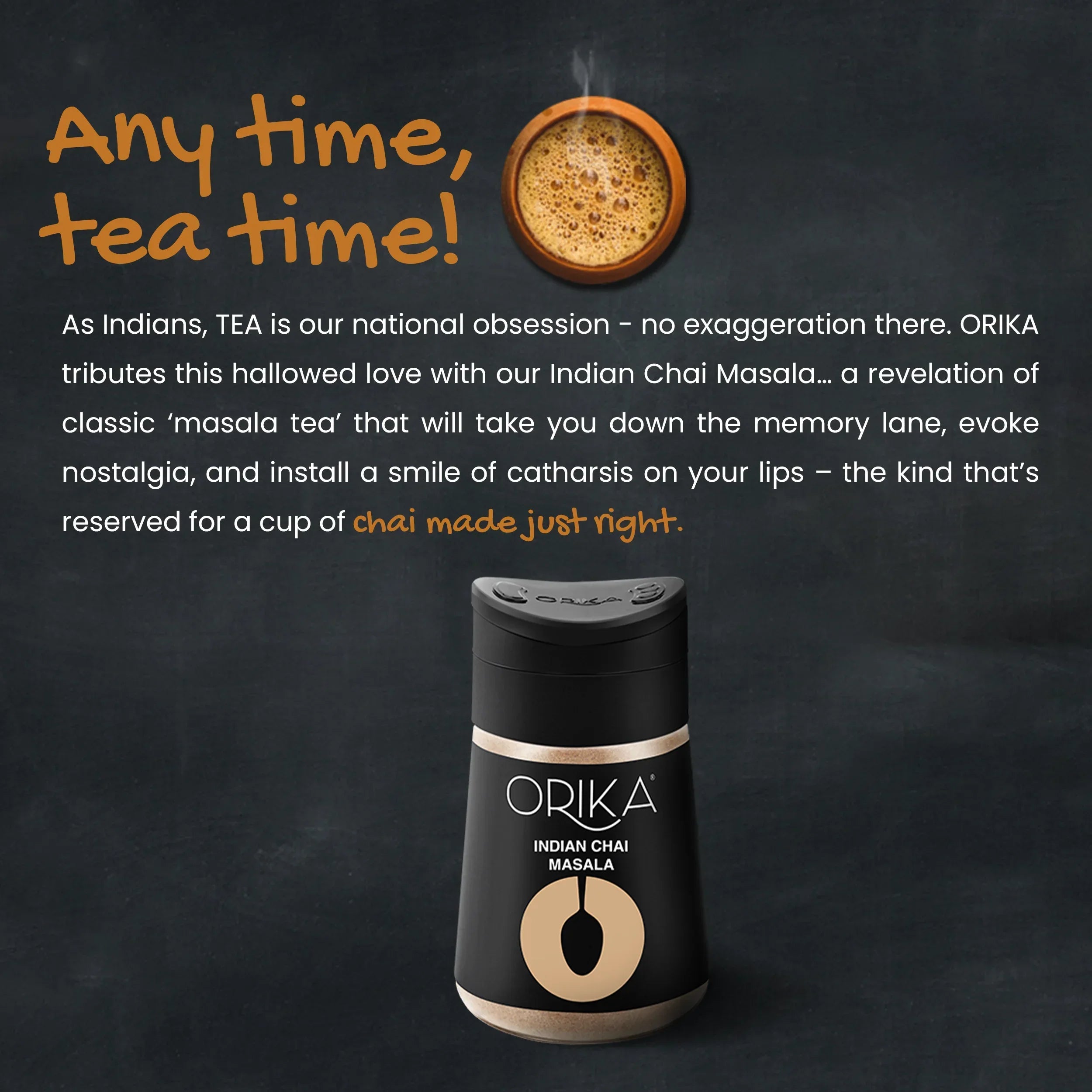 Orika Indian Chai Masala Sprinkler 70 Gm - Orika Spices India