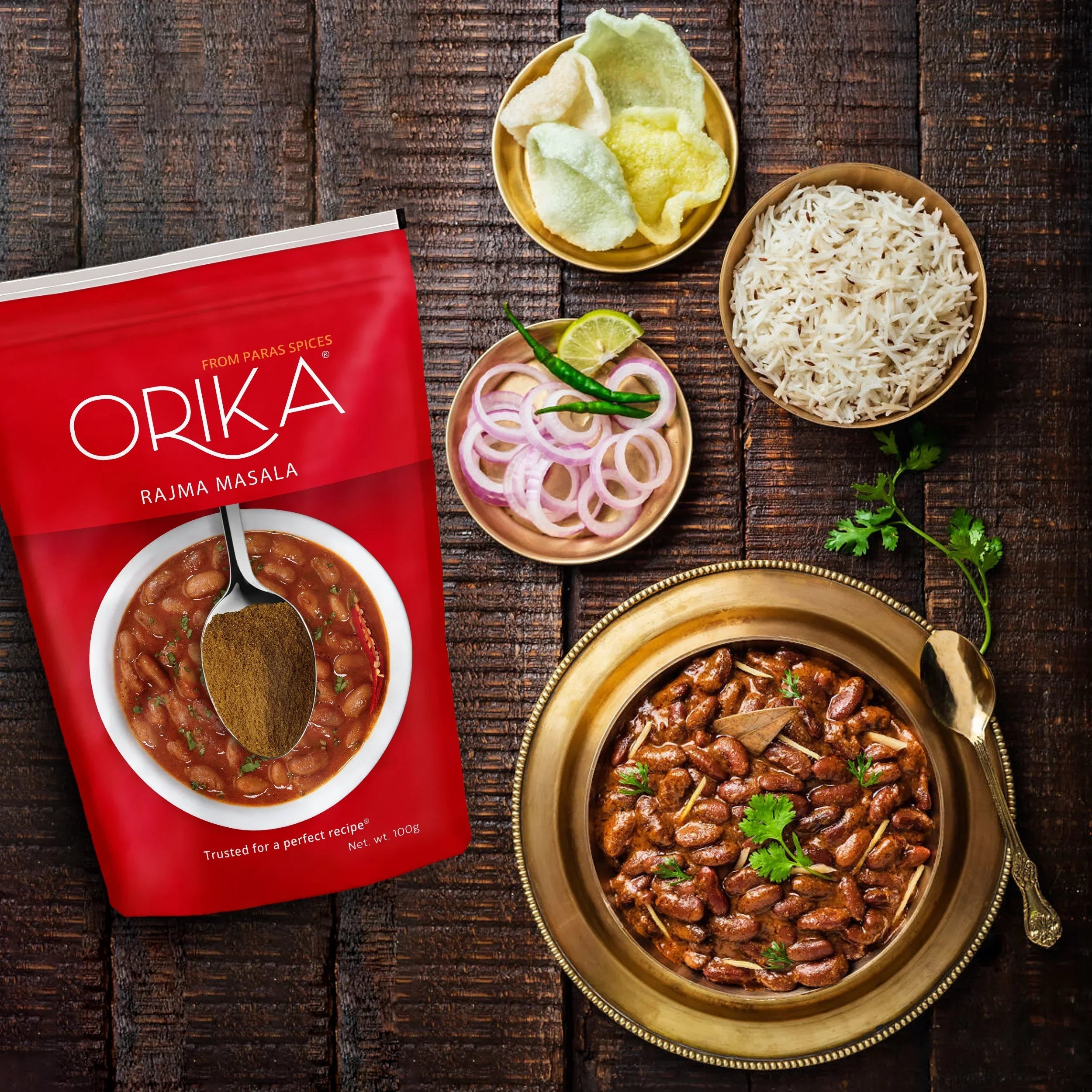 Orika Indian Mix Combo 3 (Shahi Paneer Masala, Chana Masala, Rajma Masala, Dal Makhani Masala) (Pack of 4, 100gms each) - Orika Spices India