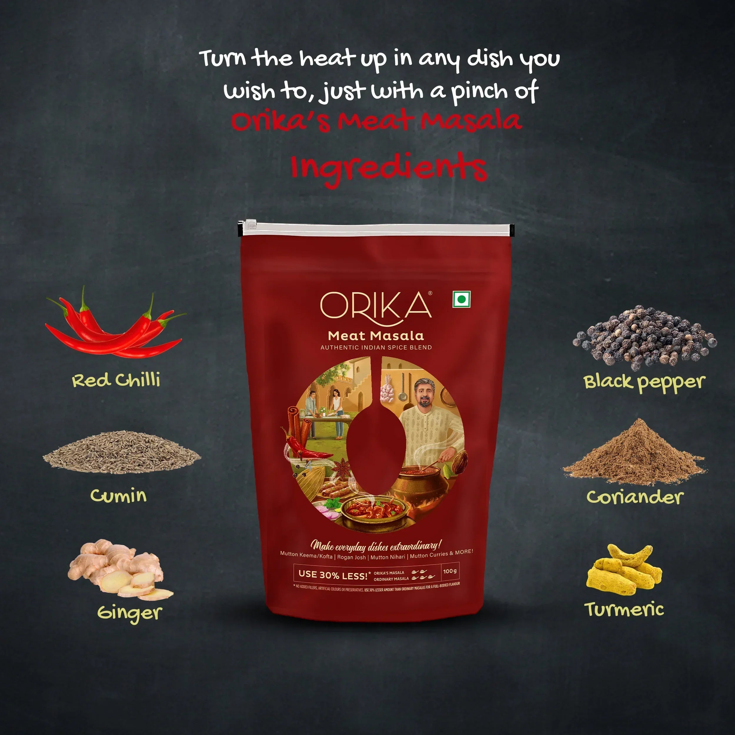 Orika Non Veg Delight Combo, Chicken Masala, Meat Masala, Garam Masala (Pack of 3, 100gms each) - Orika Spices India