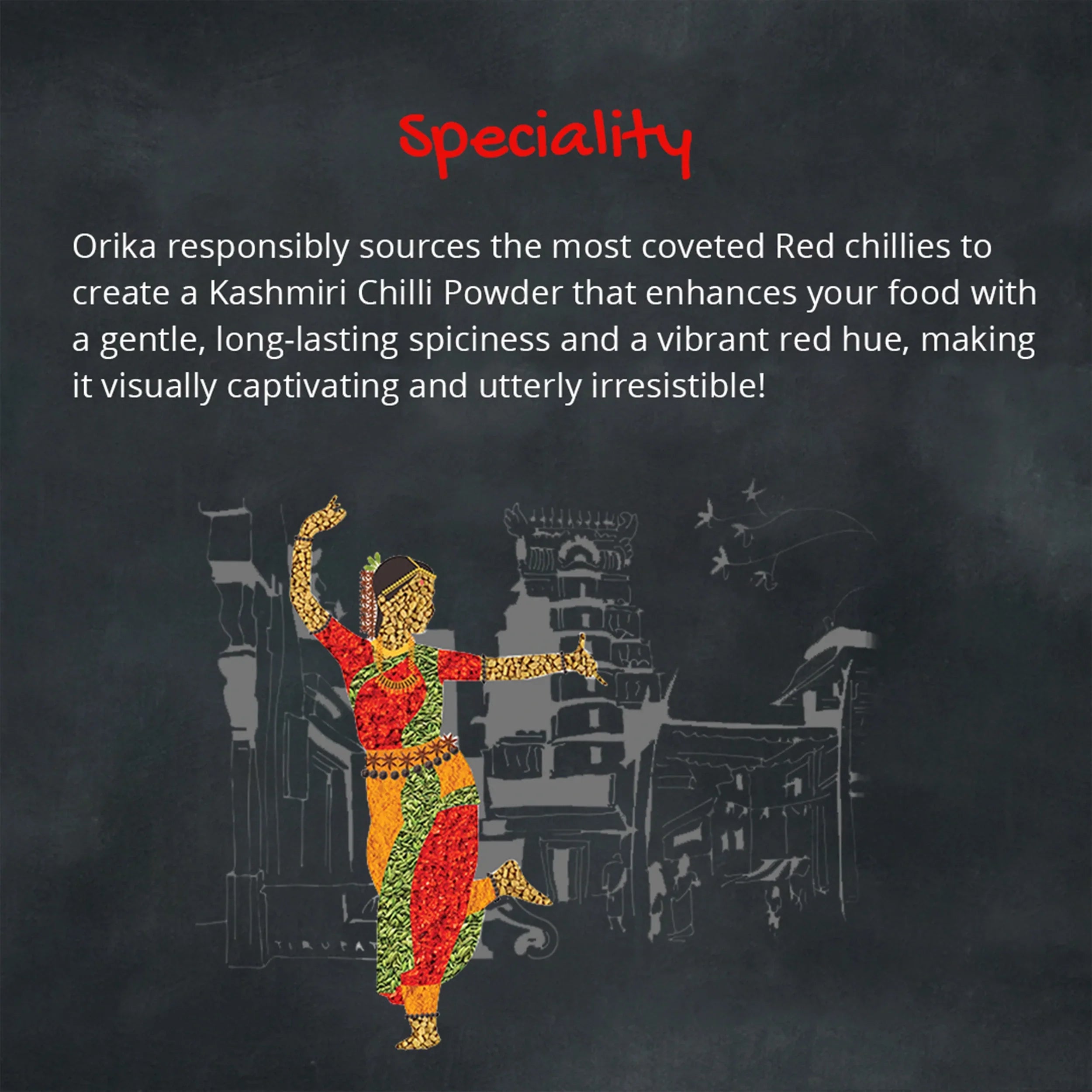 Orika Salem Turmeric, Hot Red Chilli Powder, Kashmiri Red Chilli Powder, Coriander Powder 100 Gm Each - Orika Spices India