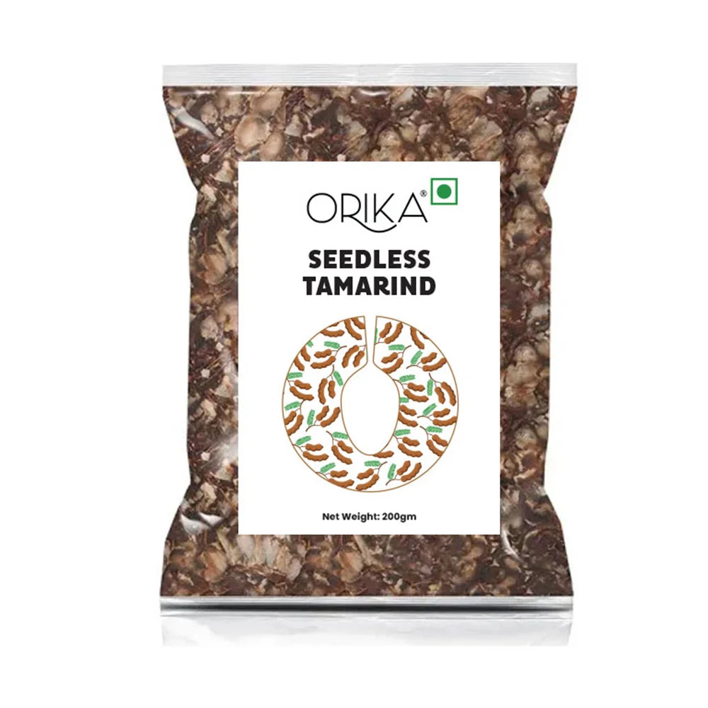 Orika Seedless Tamarind - Seedless Imli 200 Gms - Orika Spices India