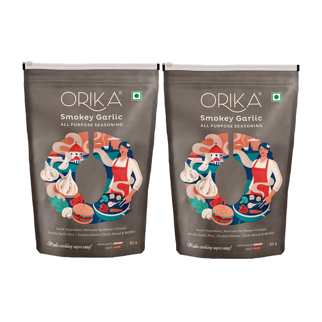 Orika Smokey Garlic All Purpose Seasoning, Pack of 2, 85g/each - Orika Spices India