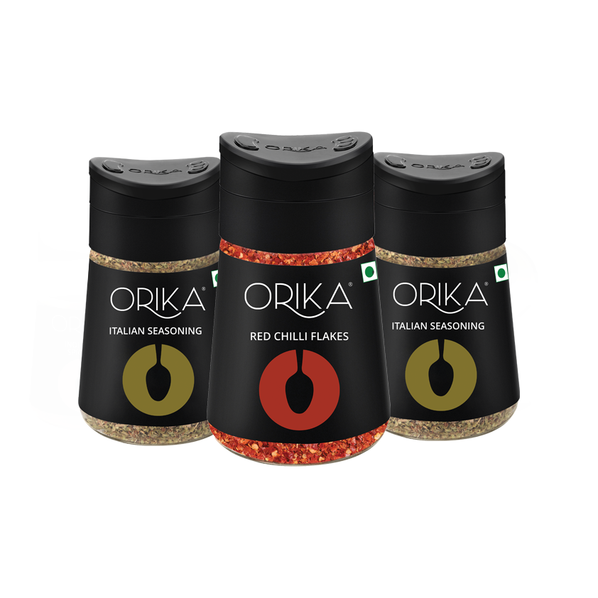 Italian Table Combo (Buy 2 Italian Seasoning (75 g/each) & Get 1 Red Chilli Flakes (50 g) Free) - Orika Spices India
