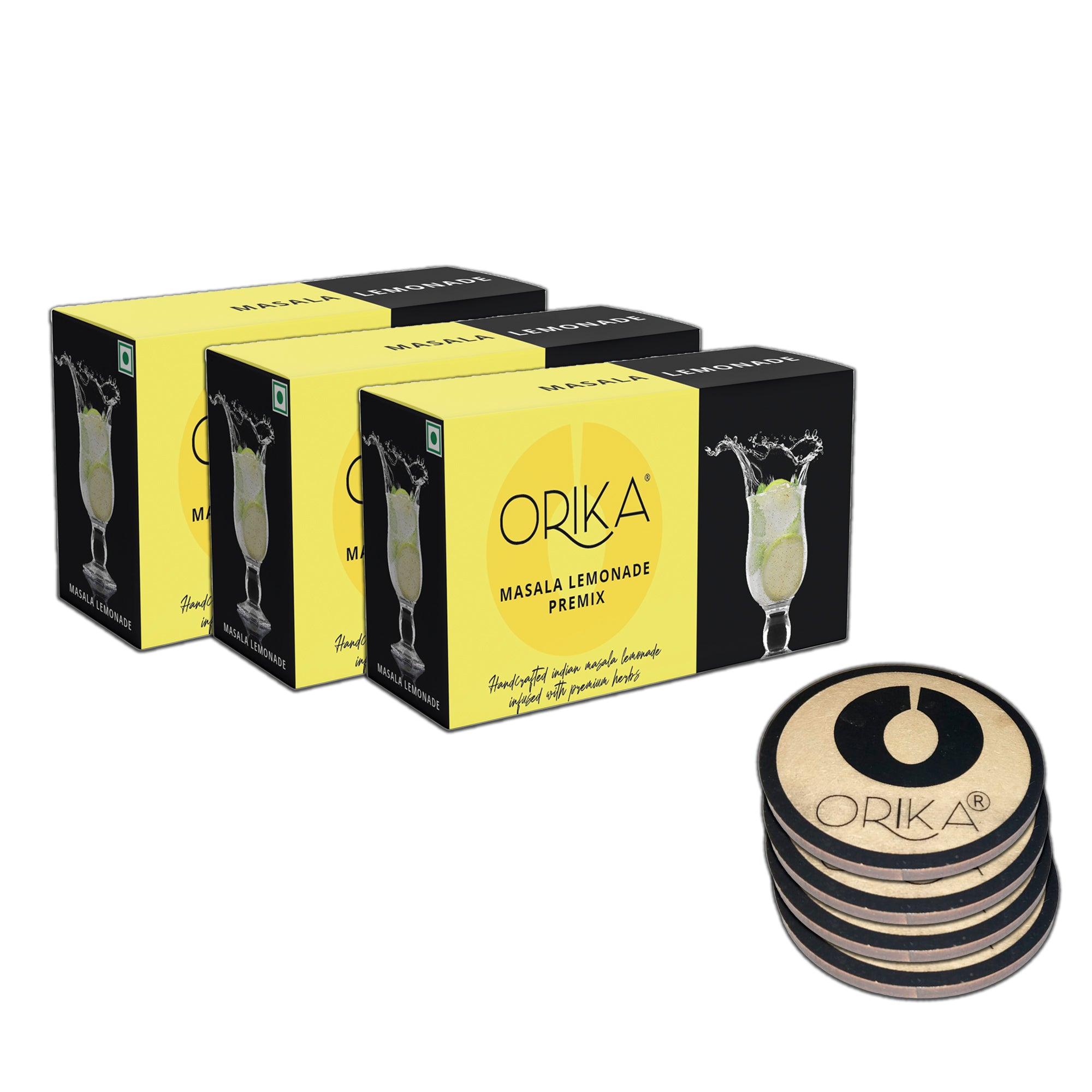 Masala Coaster Combo, Buy 3 pieces of Orika Masala Lemonade & get 4 pieces of Coaster free. - Orika Spices India