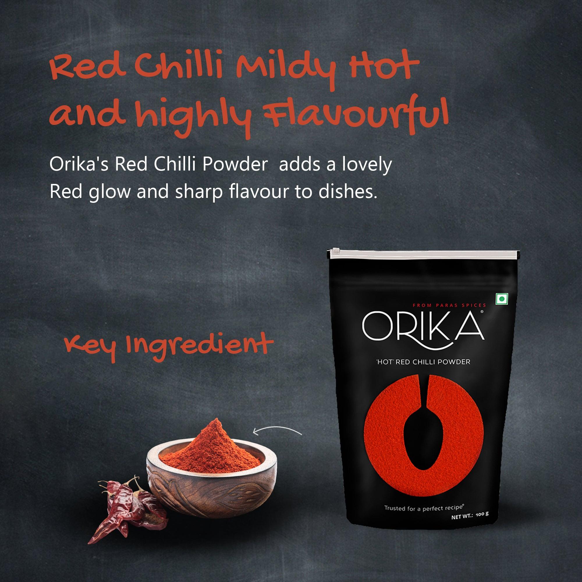 Hot Red Chilli Powder (100 gm, 200gm, 500gm) - Orika Spices India
