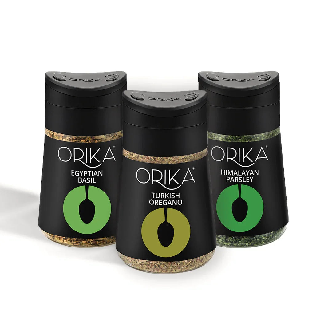 Orika Gourmet Cooking combo of Egyptian Basil, Turkish Oregano and Himalayan Parsley - Orika Spices India