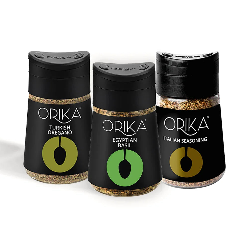 Orika Gourmet herb sprinkler combo (Turkish Oregano + Egyptian Basil + Italian Seasoning) - Orika Spices India