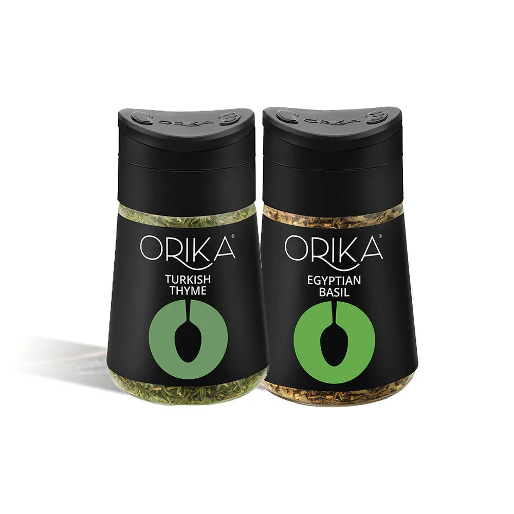 Orika Gourmet Herbs Sprinkler Combo (Turkish Thyme + Egyptian Basil) - Orika Spices India