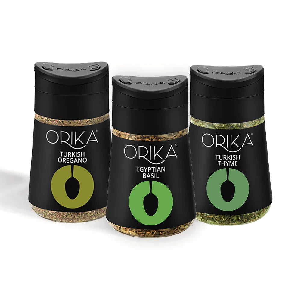 Orika Gourmet Herbs Sprinkler Combo Turkish Thyme, Egyptian Basil, Turkish Oregano - Orika Spices India