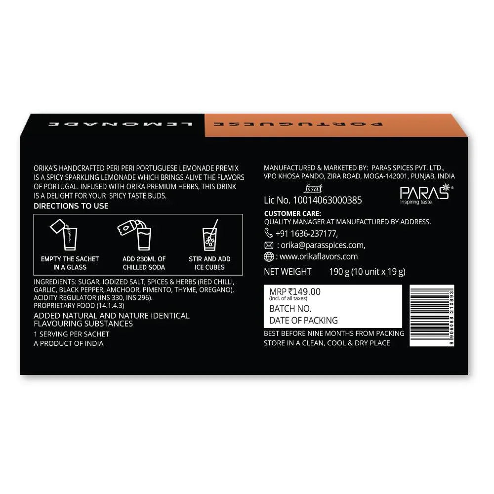 PORTUGUESE LEMONADE PREMIX, (10sachets/box) - Orika Spices India