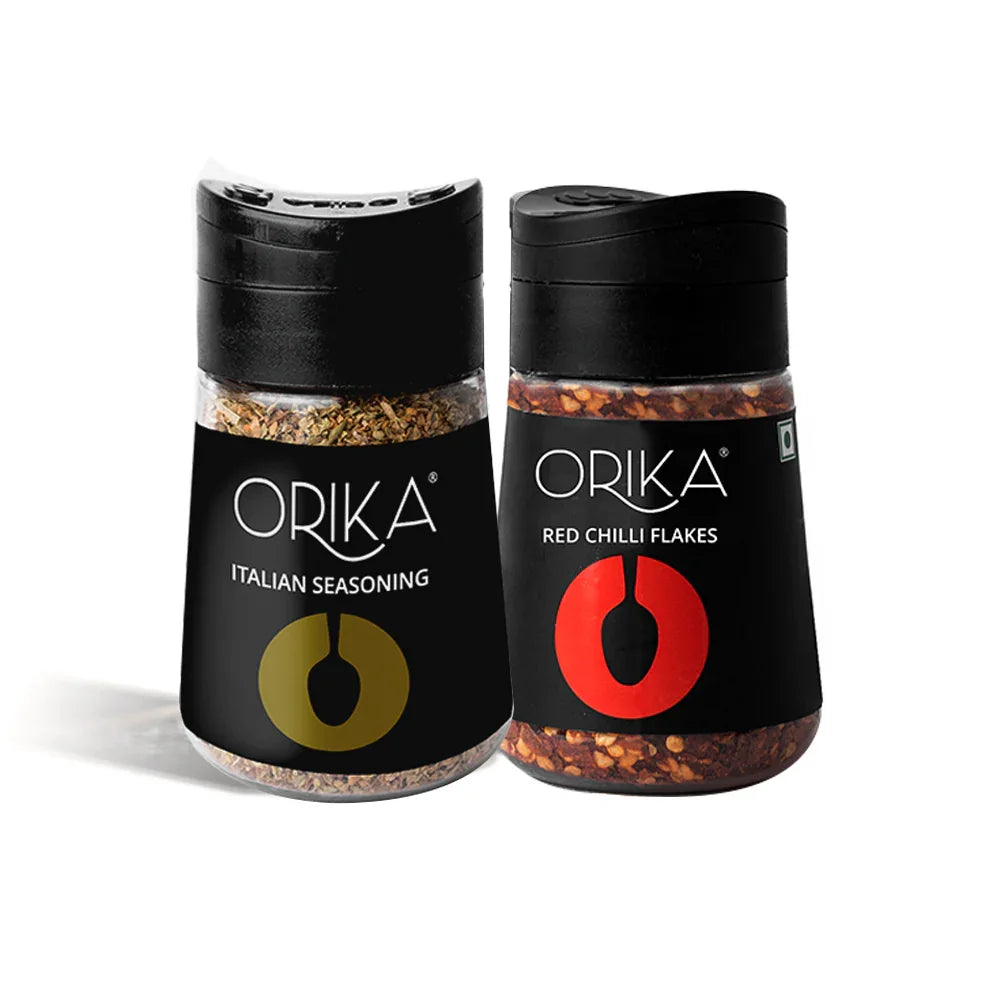 Table Sprinkler Combo 3 (Italian Seasoning 75g + Red Chilli Flakes 50g) (Pack of 2) - Orika Spices India